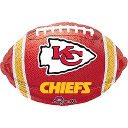 ANAGRAM Anagram 74559 18 in. NFL Kansas City Chiefs Football Junior Shape Foil Balloon 74559